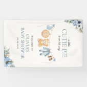 かわいこちゃんパイブルー秋ベアボーイベビーシャワーへようこそ 横断幕 (横)