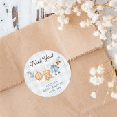 かわいこちゃんパイブルー秋ベアーベビーボーイベビーシャワーのお気に入り ラウンドシール