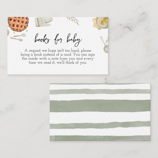 かわいこちゃんパイベーキングの赤ちゃんシャワー エンクロージャーカード (正面/裏面)