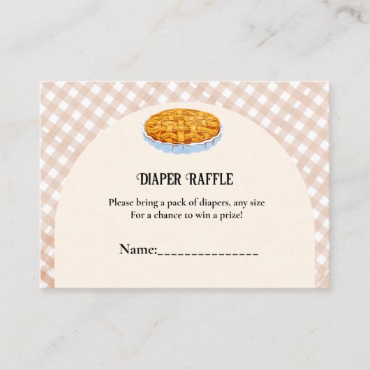 かわいこちゃんパイ感謝ベビーシャワーおむつリクエスト エンクロージャーカード (正面)