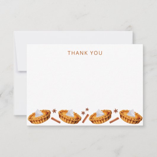 かわいこちゃんパイ感謝祭ベイビーシャワーありがとう サンキューカード (正面)