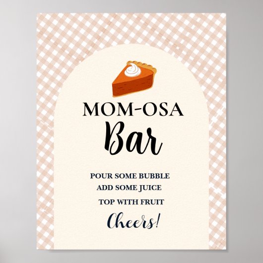 かわいこちゃんパイ感謝祭ベイビーシャワーお気に入りサイン ポスター (正面)