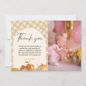 かわいこちゃんパイ感謝祭誕生日サンキューカード 案内状 (正面)