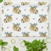 かわいこちゃんパイ水彩画の怠惰パターン キッチンタオル (折り畳み)