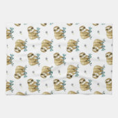 かわいこちゃんパイ水彩画の怠惰パターン キッチンタオル (横)