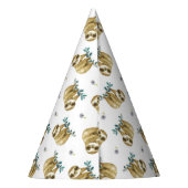 かわいこちゃんパイ水彩画の怠惰パターン パーティーハット (裏面)