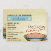 かわいこちゃんパイ男女兼用ベビーシャワーの招待 招待状 (正面/裏面)