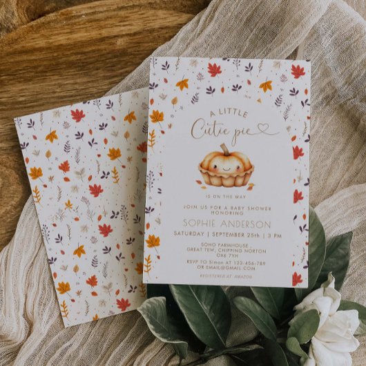 かわいこちゃんパイ男女兼用秋ベビーシャワー 招待状