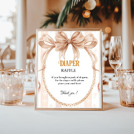 かわいこちゃんパイ秋おむつラッフルベビーシャワーサイン ポスター