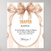 かわいこちゃんパイ秋おむつラッフルベビーシャワーサイン ポスター (正面)