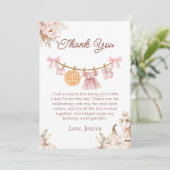 かわいこちゃんパイ秋ガールベビーシャワーサンキューカード サンキューカード (スタンド正面)