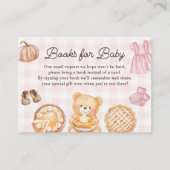 かわいこちゃんパイ秋ガールベビーシャワーブックベビー エンクロージャーカード (正面)