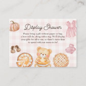 かわいこちゃんパイ秋ガールベビーシャワー表示シャワー エンクロージャーカード (正面)