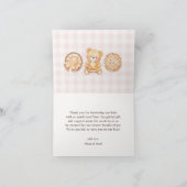 かわいこちゃんパイ秋ガールベビーシャワー表示シャワー サンキューカード (内部)