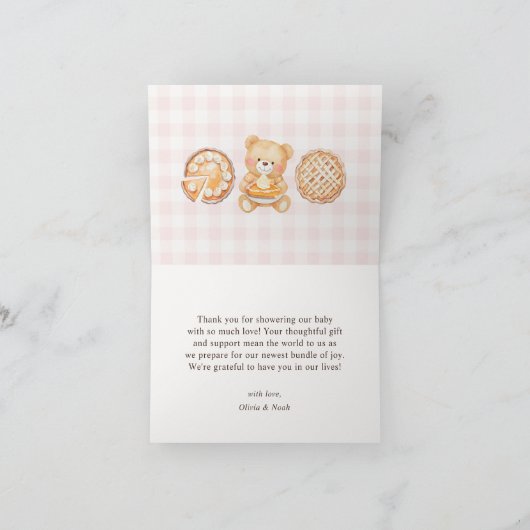 かわいこちゃんパイ秋ガールベビーシャワー表示シャワー サンキューカード