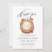 かわいこちゃんパイ秋コードニュートラルウォーター色ベビーシャワー 招待状 (正面)