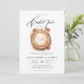 かわいこちゃんパイ秋コードニュートラルウォーター色ベビーシャワー 招待状 (スタンド正面)