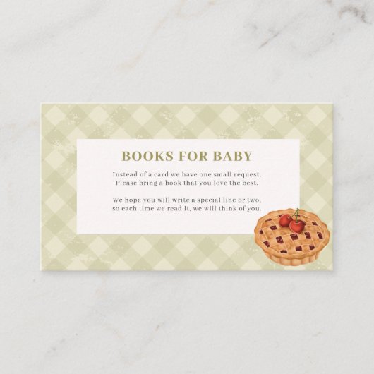 かわいこちゃんパイ秋ベビーのための赤ちゃんシャワーブック エンクロージャーカード (正面)