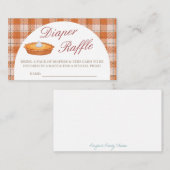 かわいこちゃんパイ秋ベビーシャワーおむつラッフルカード エンクロージャーカード (正面/裏面)