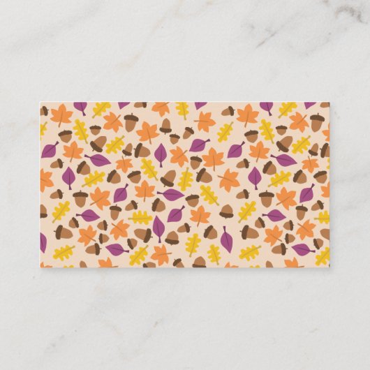 かわいこちゃんパイ秋ベビーシャワーおむつラッフル エンクロージャーカード (裏面)