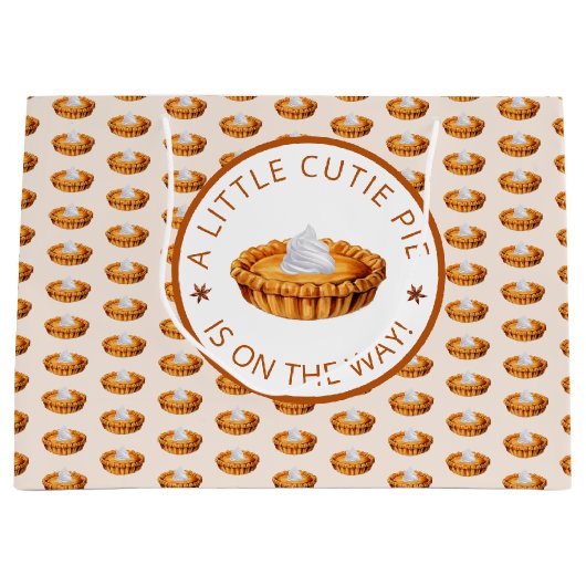 かわいこちゃんパイ秋ベビーシャワーラージ抱き枕 ラージペーパーバッグ (正面)