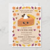 かわいこちゃんパイ秋ベビーシャワー招待状 招待状 (正面)