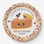 かわいこちゃんパイ秋ベビーシャワー ペーパープレート (正面)