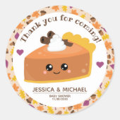 かわいこちゃんパイ秋ベビーシャワー ラウンドシール (正面)