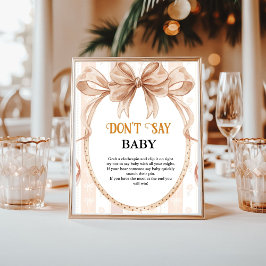 かわいこちゃんパイ秋ボウ言わないベビー赤ちゃんシャワー記号 ポスター