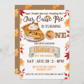 かわいこちゃんパイ秋1stバースデーガールボーイファースト秋 招待状 (正面/裏面)