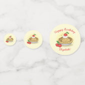 かわいこちゃんパイ誕生日パーティーキッズさくらんぼ コンフェッティ (正面)