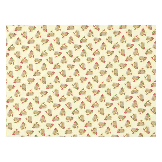 かわいこちゃんパイ誕生日パーティーキッズさくらんぼ テーブルクロス (正面(横))