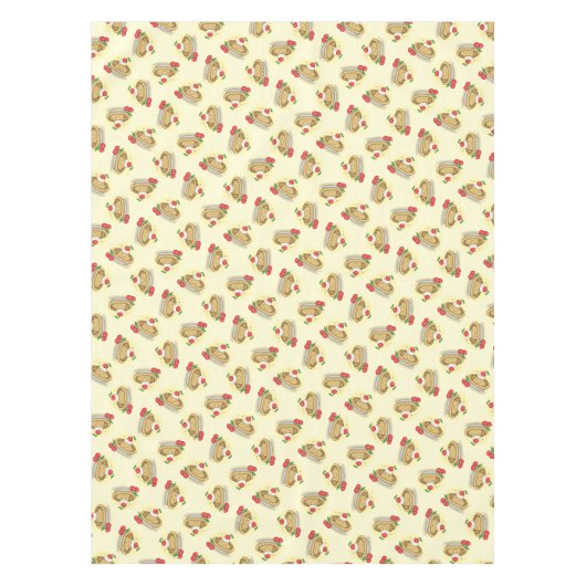 かわいこちゃんパイ誕生日パーティーキッズさくらんぼ テーブルクロス (正面)