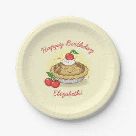 かわいこちゃんパイ誕生日パーティーキッズさくらんぼ ペーパープレート