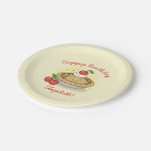 かわいこちゃんパイ誕生日パーティーキッズさくらんぼ ペーパープレート (アングル)