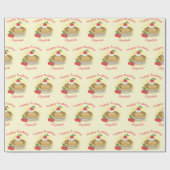 かわいこちゃんパイ誕生日パーティーキッズさくらんぼ ラッピングペーパー (フラット)