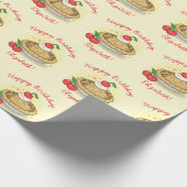 かわいこちゃんパイ誕生日パーティーキッズさくらんぼ ラッピングペーパー (角)
