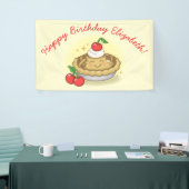 かわいこちゃんパイ誕生日パーティーキッズさくらんぼ 横断幕 (トレードショー)