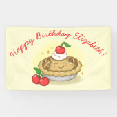 かわいこちゃんパイ誕生日パーティーキッズさくらんぼ 横断幕 (横)