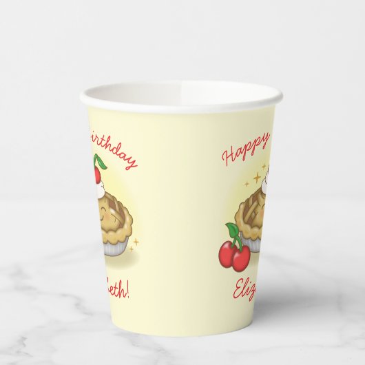 かわいこちゃんパイ誕生日パーティーキッズさくらんぼ 紙コップ (左)