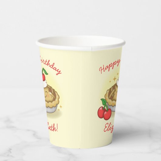 かわいこちゃんパイ誕生日パーティーキッズさくらんぼ 紙コップ (右)