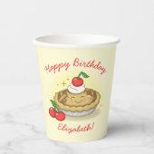 かわいこちゃんパイ誕生日パーティーキッズさくらんぼ 紙コップ (正面)