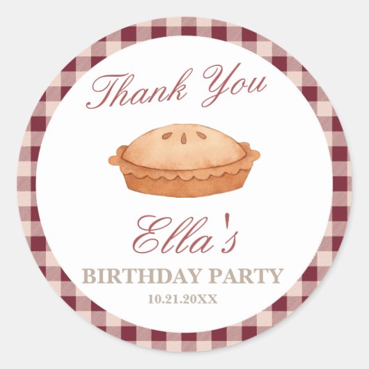 かわいこちゃんパイ誕生日ラウンドステッカー ラウンドシール (正面)