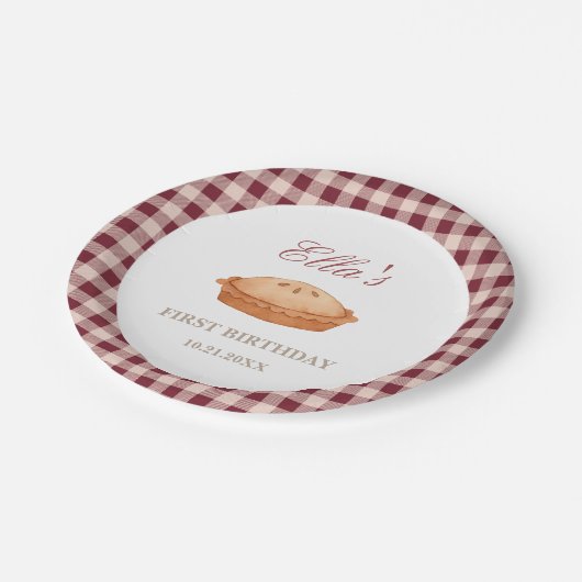 かわいこちゃんパイ誕生日紙プレート ペーパープレート (アングル)