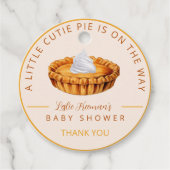 かわいこちゃんパイ赤ちゃんシャワーありがとうラベル フェイバータグ (正面)