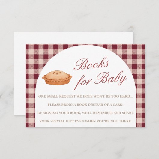 かわいこちゃんパイ赤ちゃんシャワーブックベビーカード エンクロージャーカード (正面/裏面)