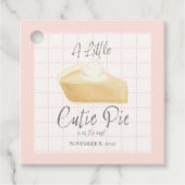 かわいこちゃんパイ赤ちゃんシャワーメッセージカード-秋カボチャPi フェイバータグ (正面)