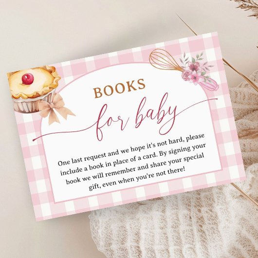 かわいこちゃんパイ赤ちゃんシャワー女の子ピンク本ベビー エンクロージャーカード