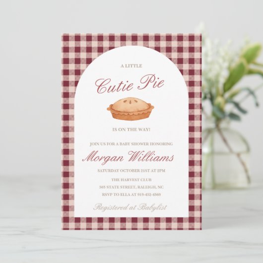 かわいこちゃんパイ赤ちゃんシャワー招待状 招待状 (スタンド正面)