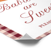 かわいこちゃんパイ赤ちゃんシャワー甘いお気に入りサイン ポスター (角)